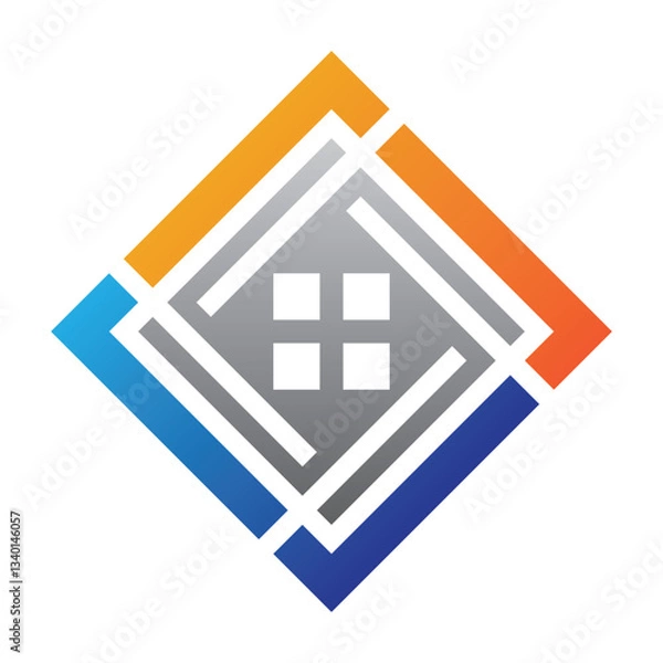 Obraz Stylish House and square concept