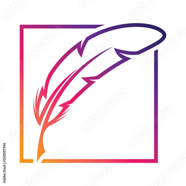 Obraz Feather vector logo design