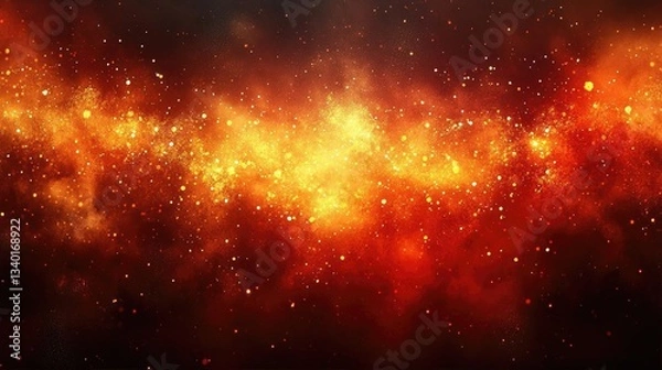 Fototapeta Fiery Orange and Red Cosmic Nebula Space Backgrounds and Images of Stars and Galaxies for Graphic Design Ideas and Inspirations. Abstract Colorful Art for Websites or Social Media Posts. Space