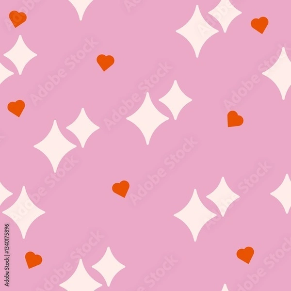 Obraz Sparkle and love  seamless pattern