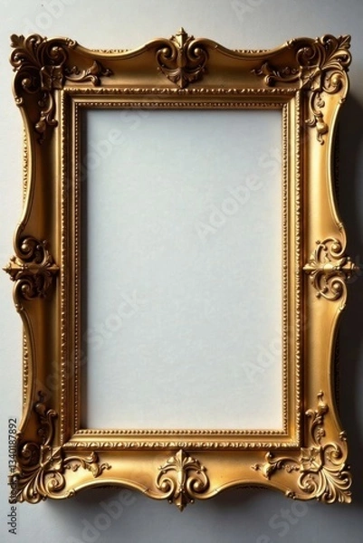 Fototapeta Ornate gold frame with intricate carvings , frame, gold