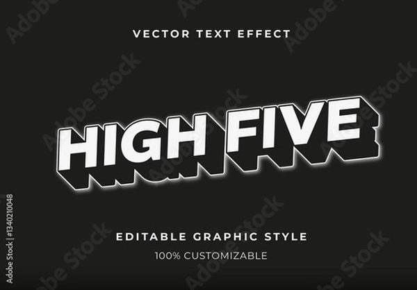 Fototapeta Black and White Bold 3D Text Effect