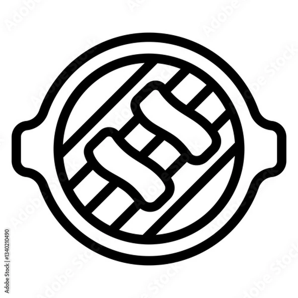 Obraz korean bbq line icon