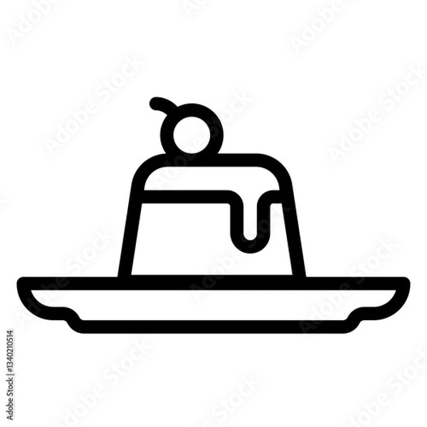 Obraz pudding line icon