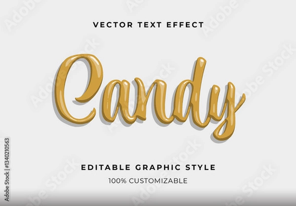 Fototapeta Gold And Beige Script Font Glossy Text Effect