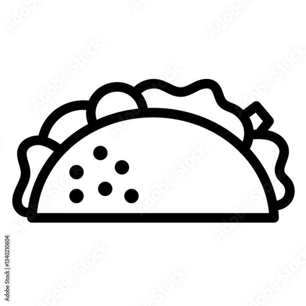 Obraz taco line icon