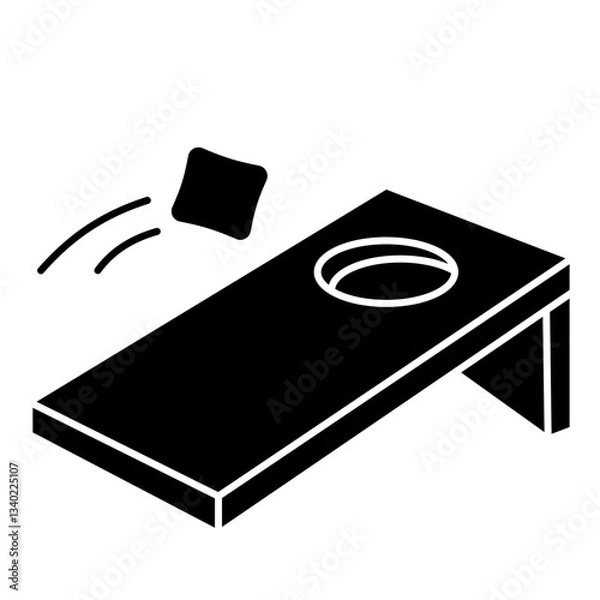 Obraz Bean Bag throw game glyph/solid icon