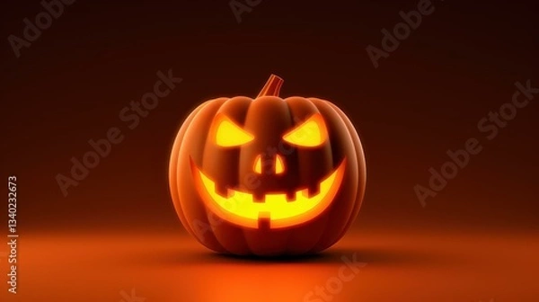 Fototapeta Light up your night this Halloween with glowing jackolanterns that create a hauntingly fun atmosphere for your celebration.