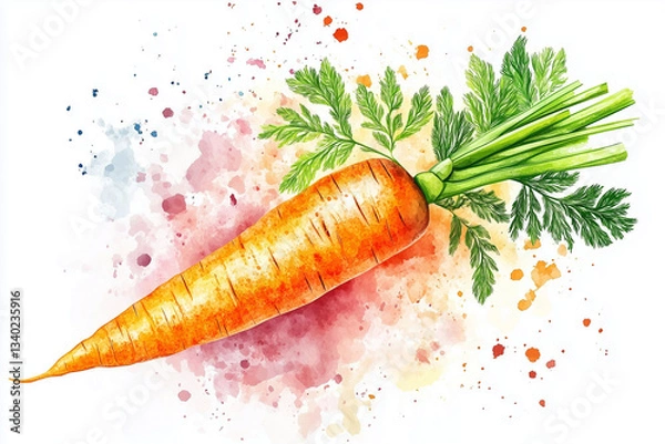 Obraz illustrated carrots on a painted background