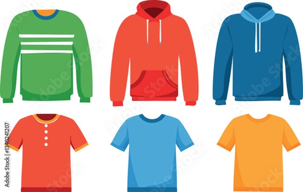 Obraz vector illustration of colorful t shirts