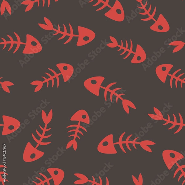 Fototapeta  fish bones.Vector seamless pattern.