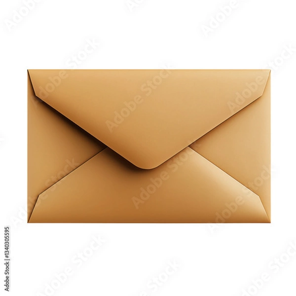 Fototapeta Elegant Brown Envelope with Wax Seal for Formal Communication and Business Letter Mailing