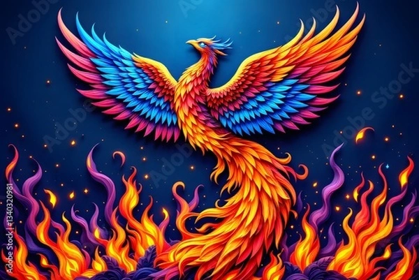 Fototapeta 3D a majestic phoenix background