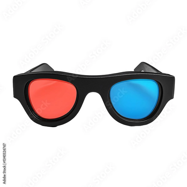 Fototapeta 3D Glasses with Red and Blue Lenses: Enhance Your Cinema Experience with Classic Optical Devices
