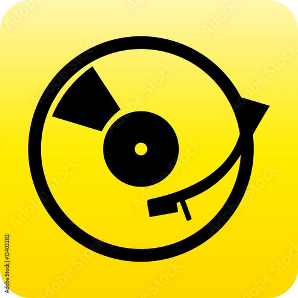 Fototapeta Record player web button