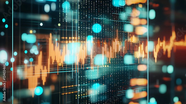 Fototapeta Visualizing sound waves in a digital environment technology analysis abstract viewpoint creative concept