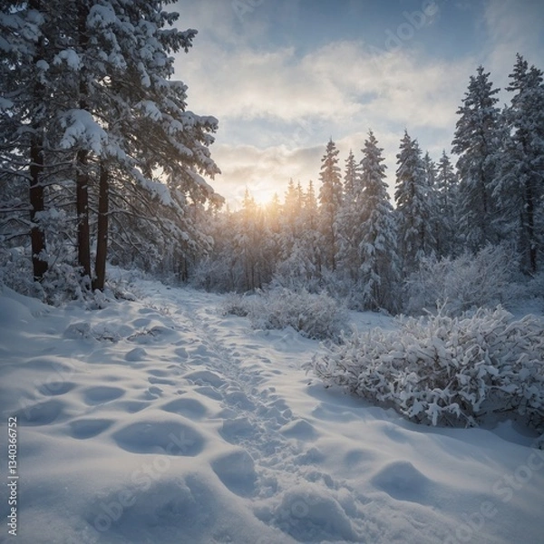Obraz winter landscape with snow
