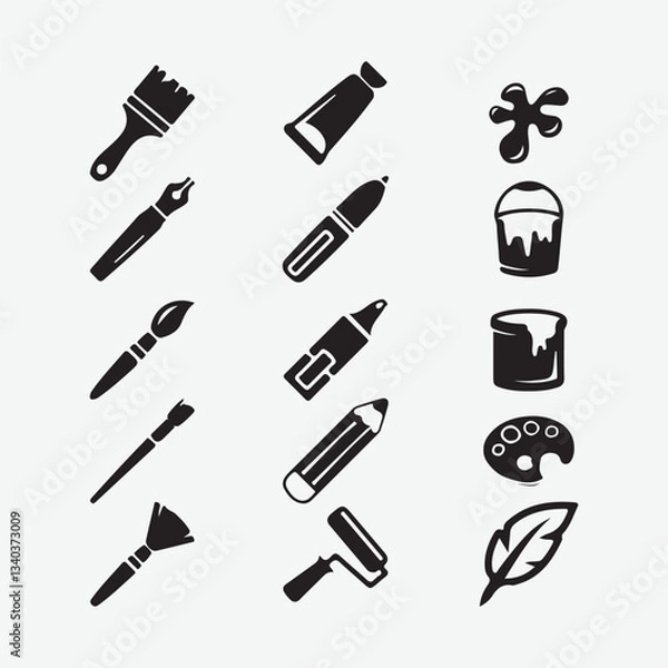 Fototapeta Download high-quality paintbrush clipart, brush strokes, ink splatters, and artistic textures in  vector format. Perfect for digital artists, designers, and creatives.