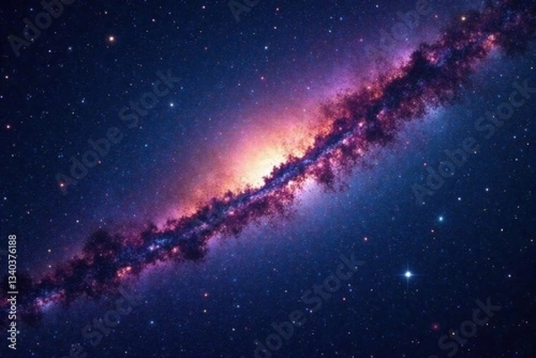 Obraz Panoramic view of Milky Way galaxy with stars and cosmic dust in the vast space, space, panoramic, galaxies