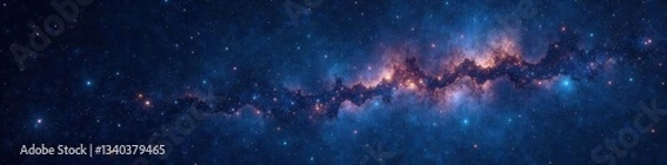 Fototapeta Celestial expanse with twinkling stars on a dark canvas, stars, night sky, velvet black