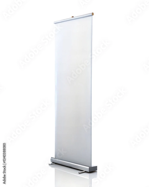 Fototapeta Blank roll up banner isolated on transparent background. Png