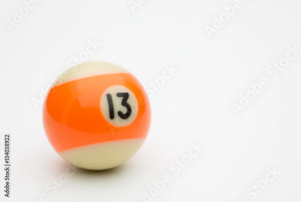 Obraz Number thirteen pool ball on a white background