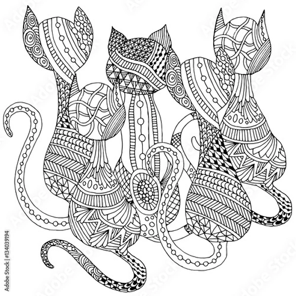 Obraz Doodle cats illustration 