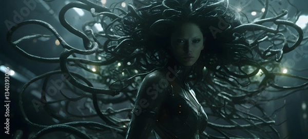 Obraz epic medusa battle monster, ai generative
