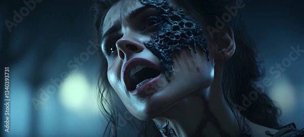 Obraz epic vampire battle blood, ai generative