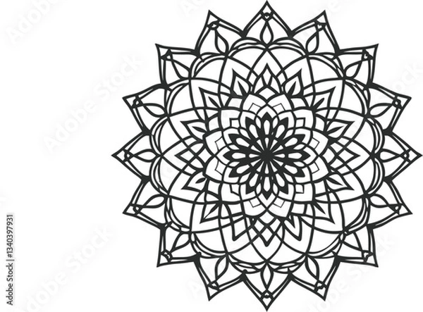 Obraz Circular pattern in the form of a mandala. Henna tatoo mandala.