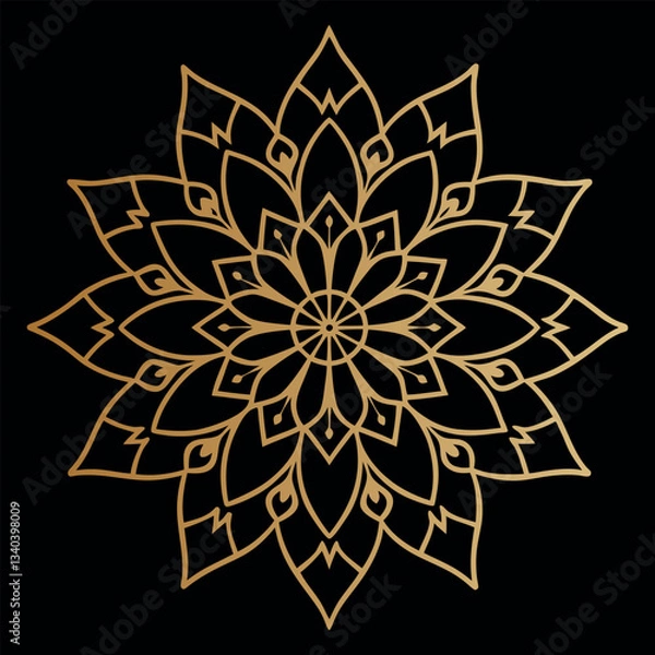 Fototapeta Circular pattern in the form of a mandala. Henna tatoo mandala.