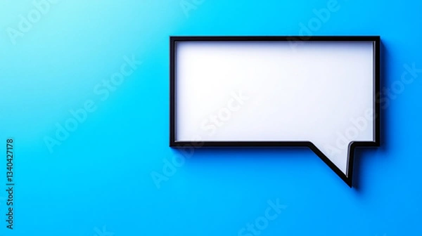 Fototapeta Speech bubble on blue background