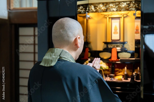 Obraz 永代供養する僧侶