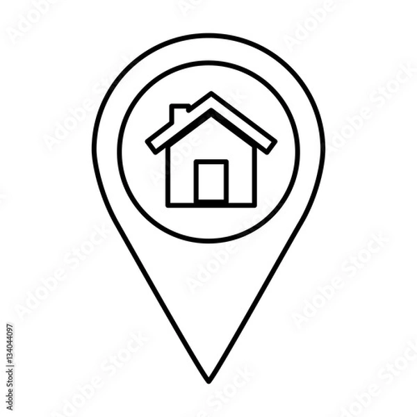 Obraz pin pointer location icon vector illustration design