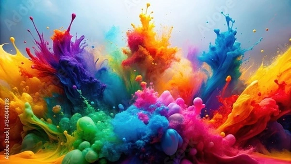 Fototapeta Vibrant Abstract Ink Splash Background , style, deep,  style, deep, rich, energy, colorful, modern, organic, movement, splash