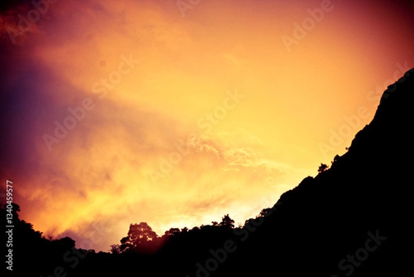 Obraz sunset in the mountains