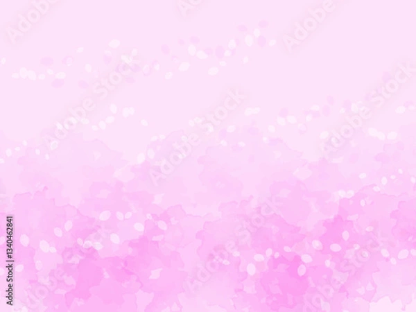 Obraz 春の桜と花びらイメージのテクスチャー背景素材。桜並木のイメージ。