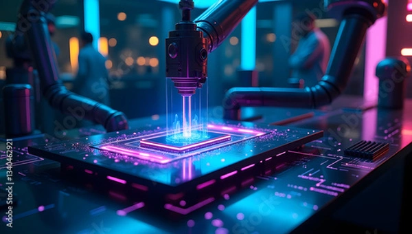 Fototapeta Cyber Genesis: The AI Awakening