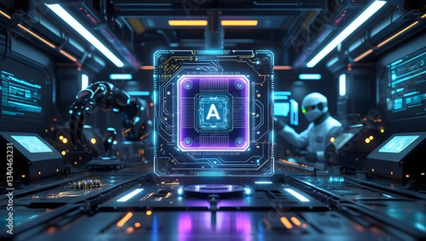 Fototapeta Cyber Genesis: The AI Awakening