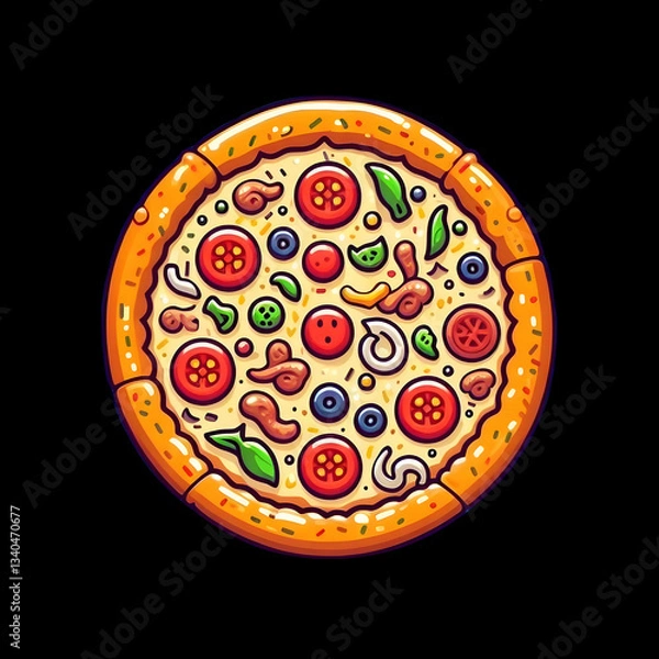 Obraz pizza on black