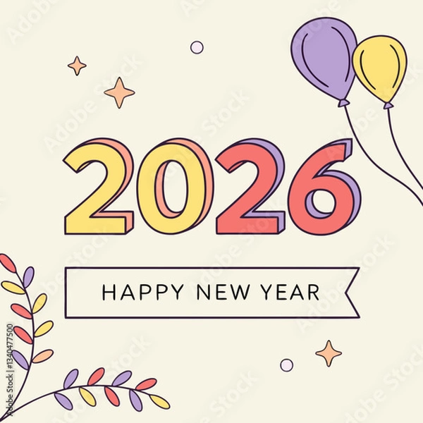Obraz High-Quality Multicolor 2026 New Year 