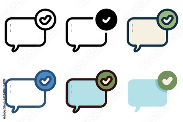 Obraz communication chat secure check icon vector illustration