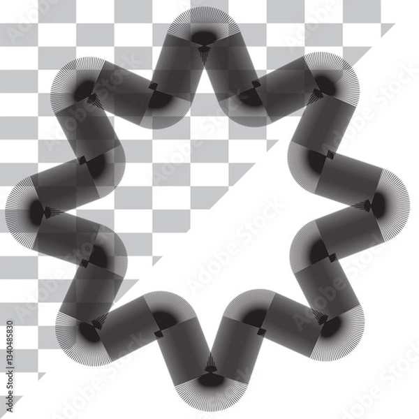 Fototapeta Black abstract circle with halftone dots effect Vector illustration.
