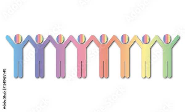 Fototapeta DEIB Visual Representation: Multicolor Stick Figures