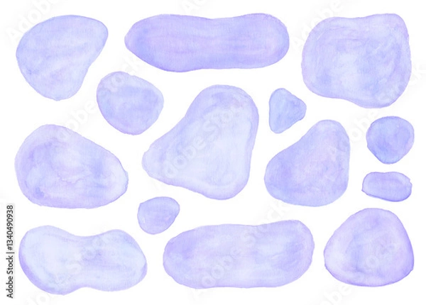 Obraz 流体フレーム、ゆるい、フレーム、ランダム、紫、水色