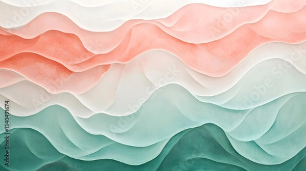 Obraz Abstract Wavy Gradient Background Painting in Pastel Colors