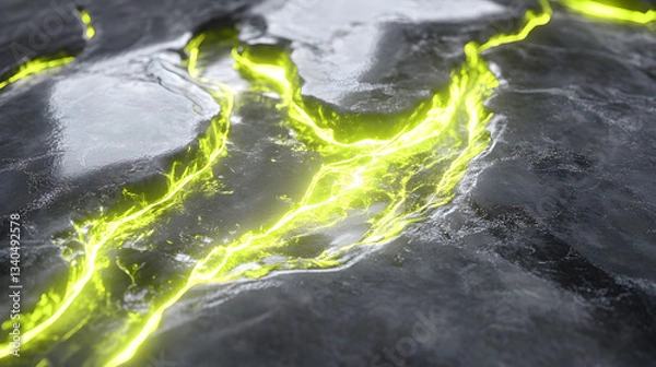 Obraz Dramatic Green Lava Flow Abstract Stock Image