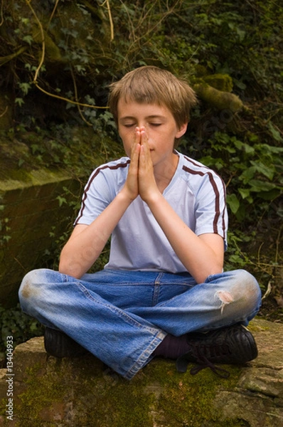 Obraz Young boy praying