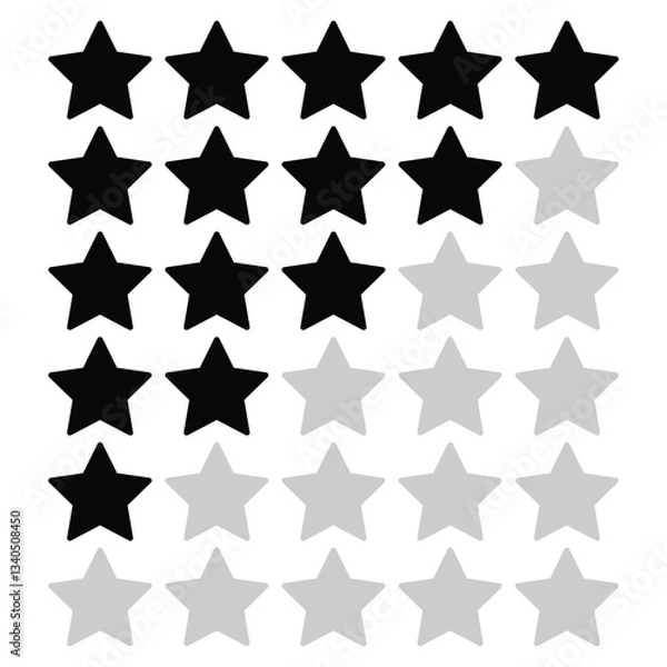 Fototapeta Vector illustration of a five star customer rating review icon for web and apps.
