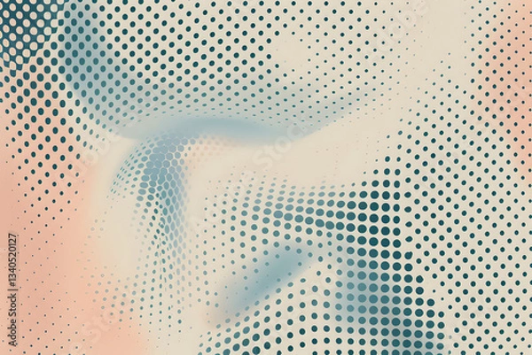 Fototapeta Minimalist Halftone Texture Design with Soft Gradient Tones